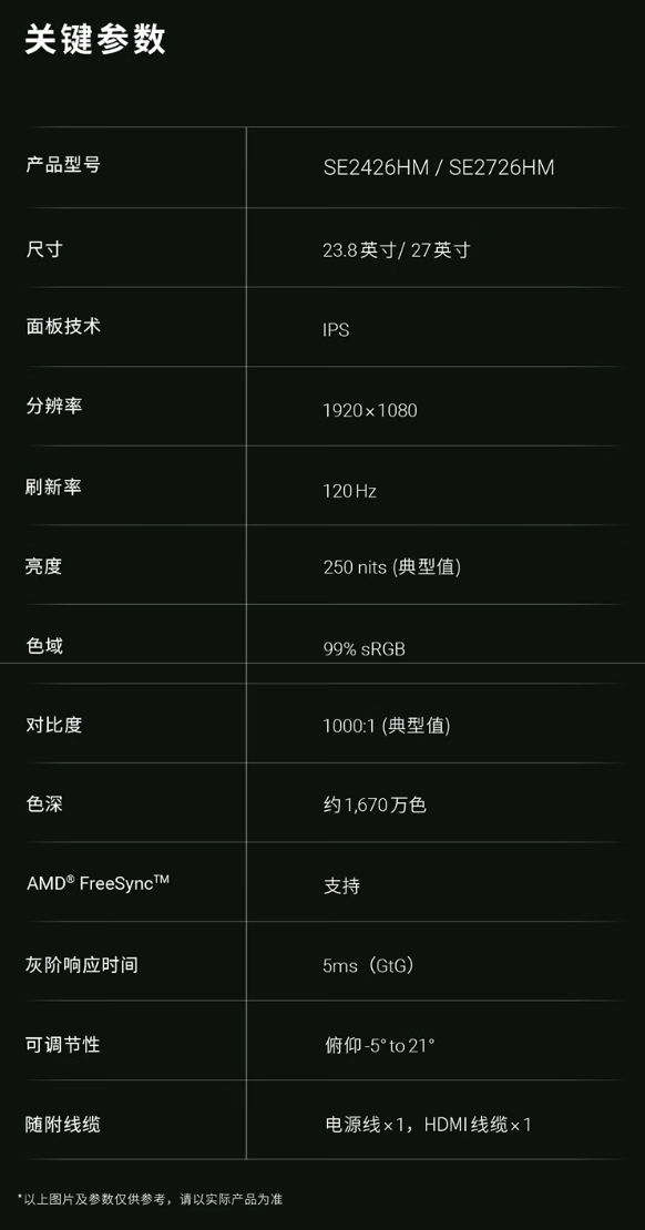 �����Ƴ���SE2726HM��27Ӣ����ʾ����1080P 120Hz��649Ԫ